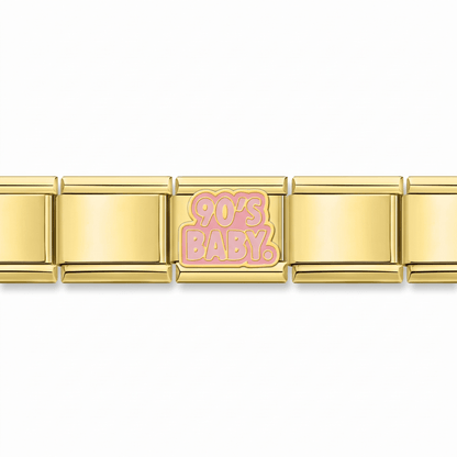 Charm 90's Baby en pulsera italiana de eslabones
