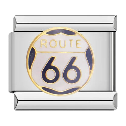 Charm Ruta 66 (Plateado) - Italian Charms