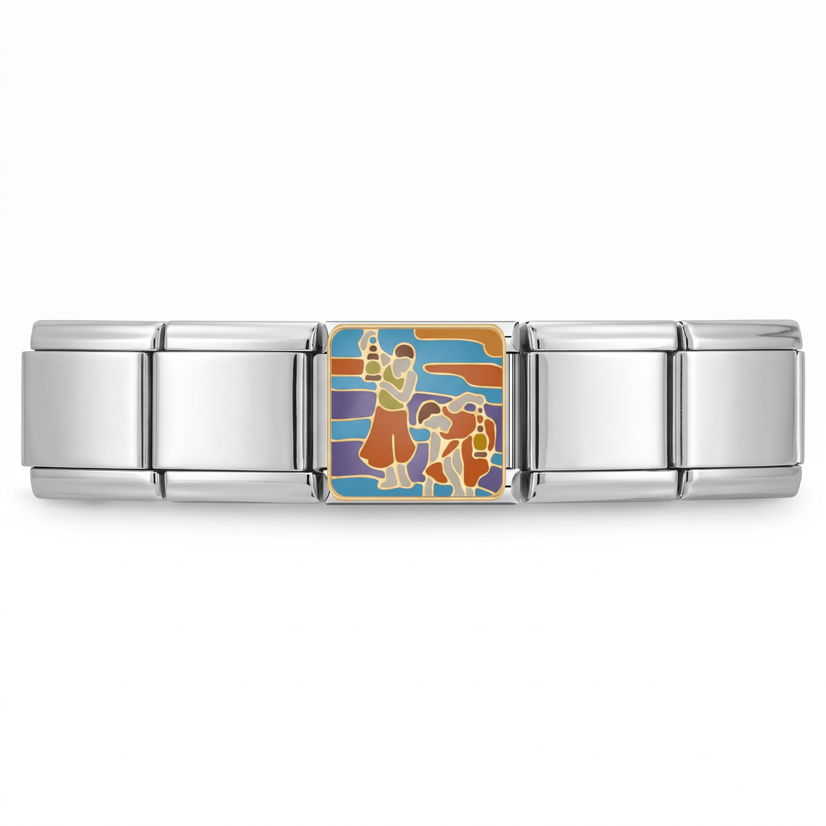Charm Acuario (Ilustración) en pulsera italiana de eslabones