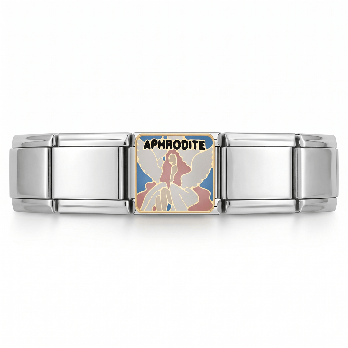 Charm Afrodita en pulsera italiana de eslabones