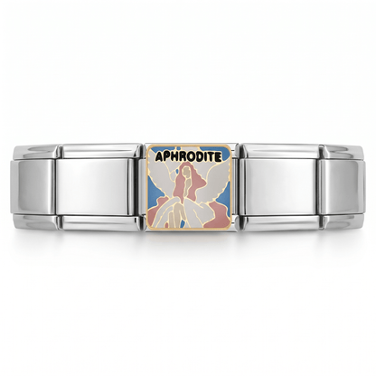 Charm Afrodita en pulsera italiana de eslabones