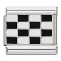 Charm Ajedrez / Bandera Formula 1 (Plateado)