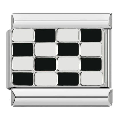 Charm Ajedrez / Bandera Formula 1 (Plateado) - Italian Charms