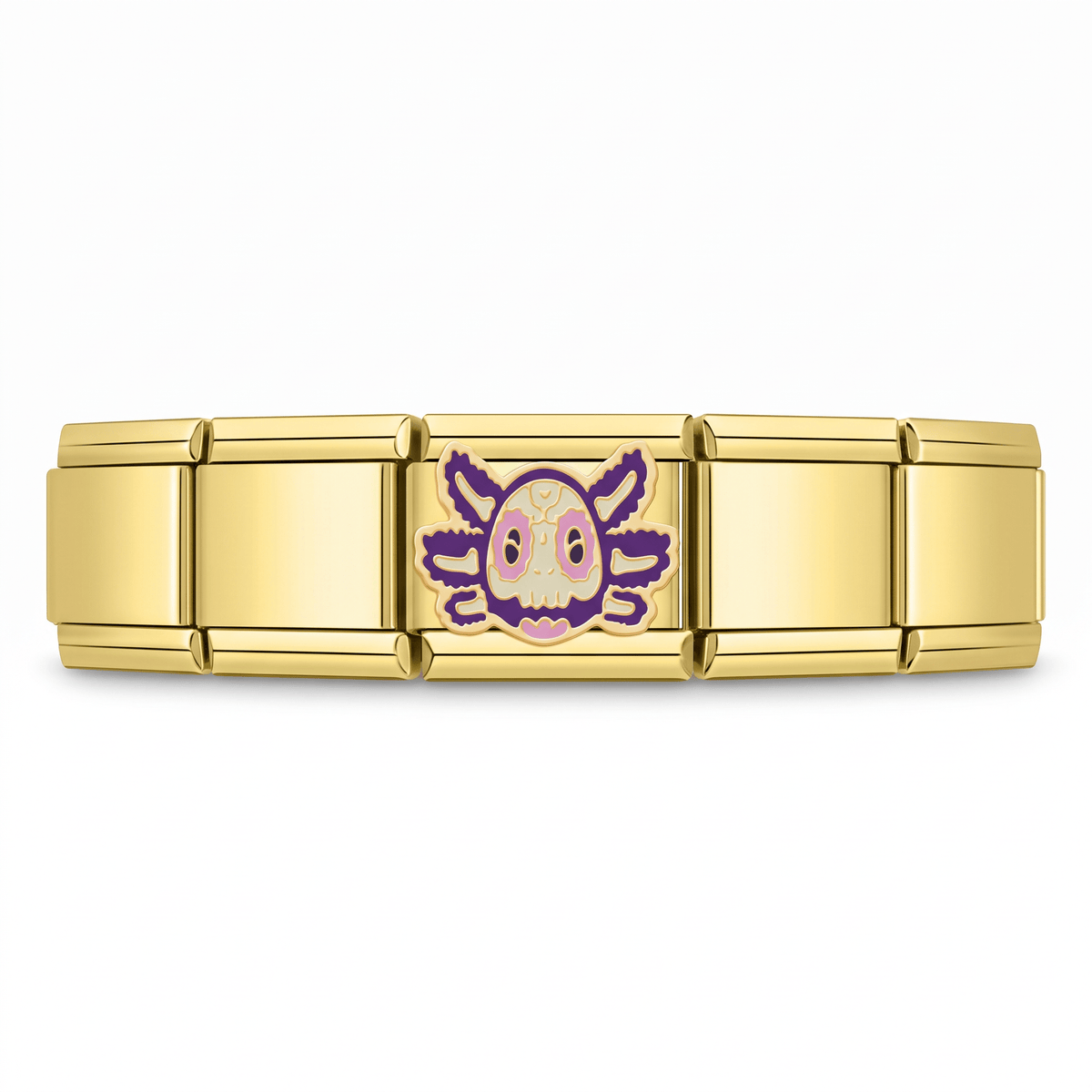 Charm Ajolote en pulsera italiana de eslabones