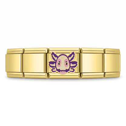 Charm Ajolote en pulsera italiana de eslabones