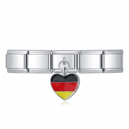 Charm Alemania Corazón en pulsera italiana de eslabones