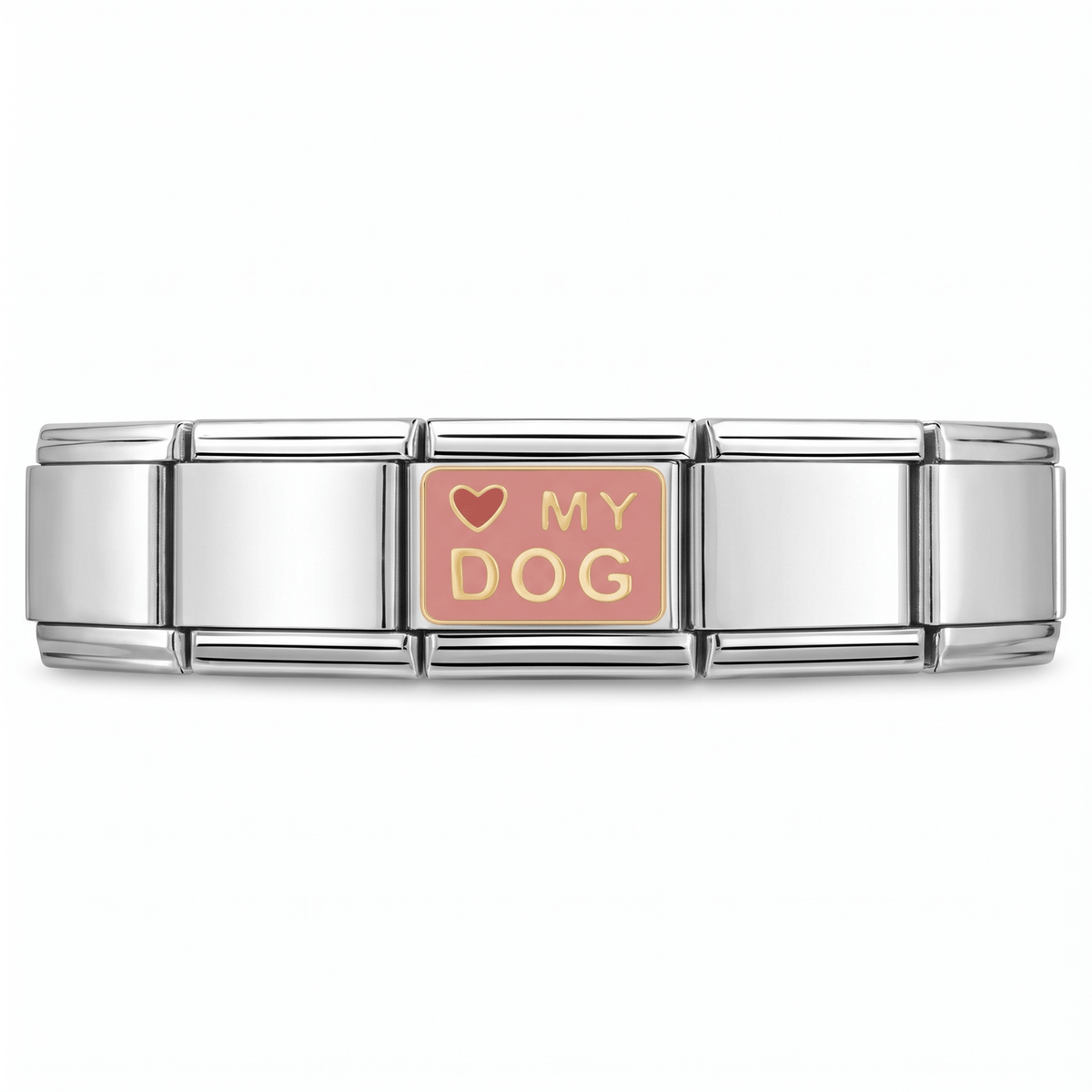 Charm Amo a mi perro en pulsera italiana de eslabones