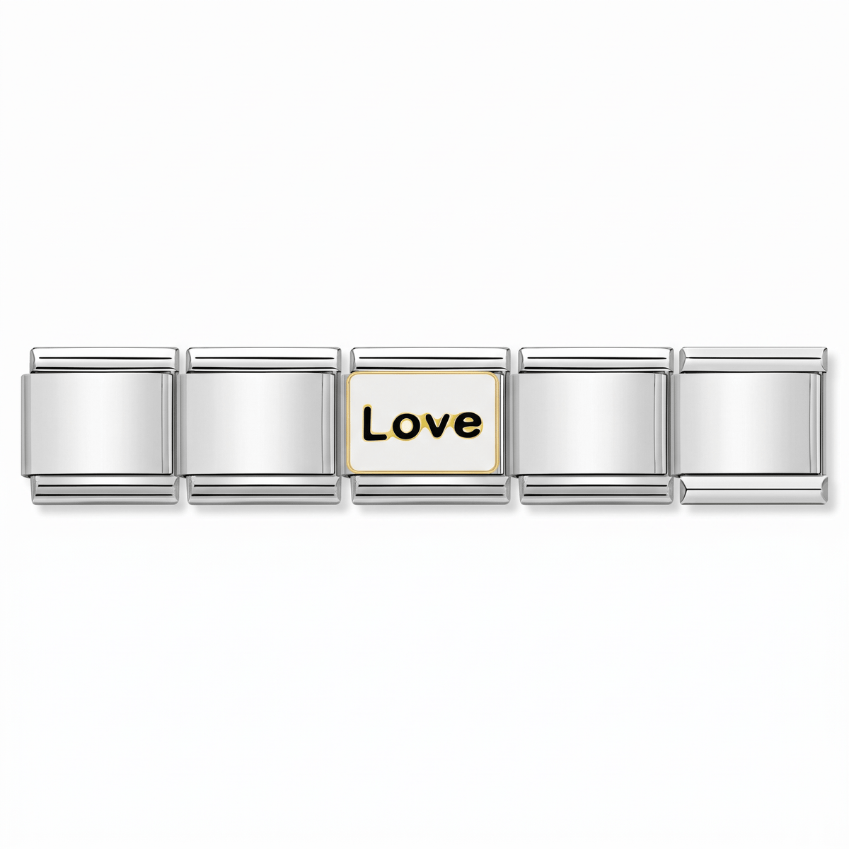 Charm Amor (Love) en pulsera italiana de eslabones