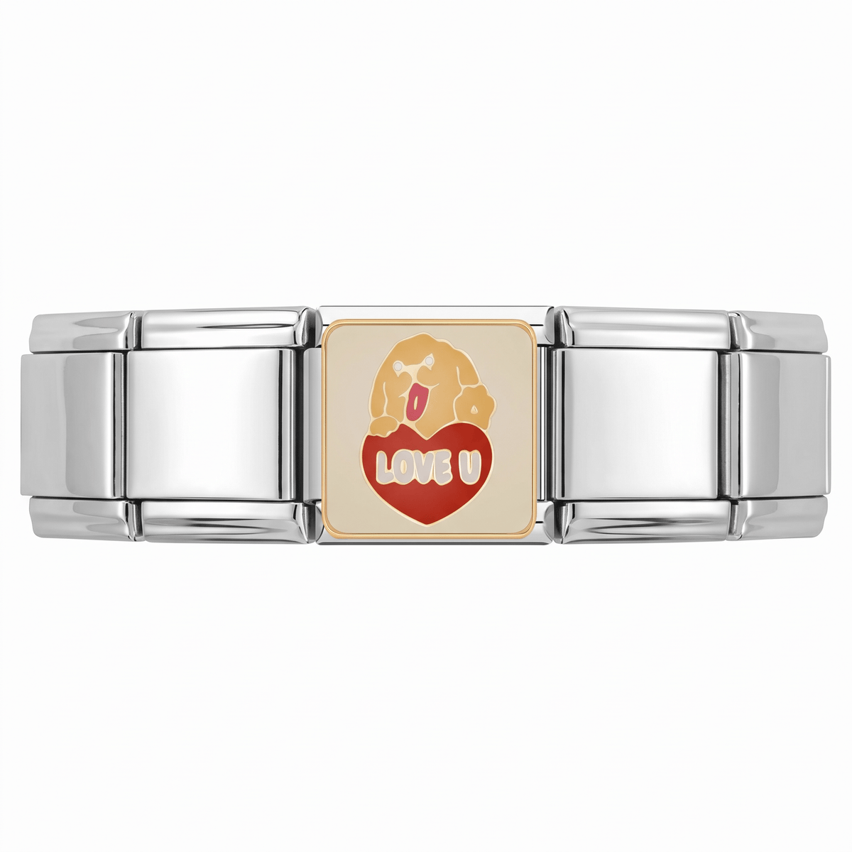 Charm Amor Perro en pulsera italiana de eslabones
