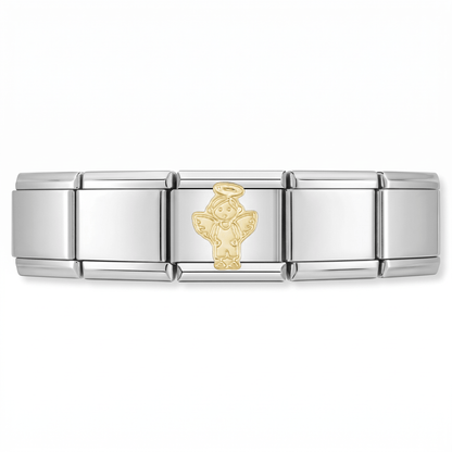Charm Angel (con Aureola) en pulsera italiana de eslabones