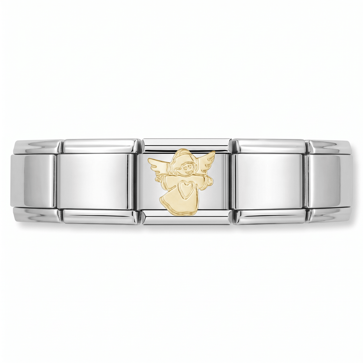 Charm Angel (con Corazón) en pulsera italiana de eslabones