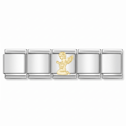 Charm Angel (Sentado) en pulsera italiana de eslabones