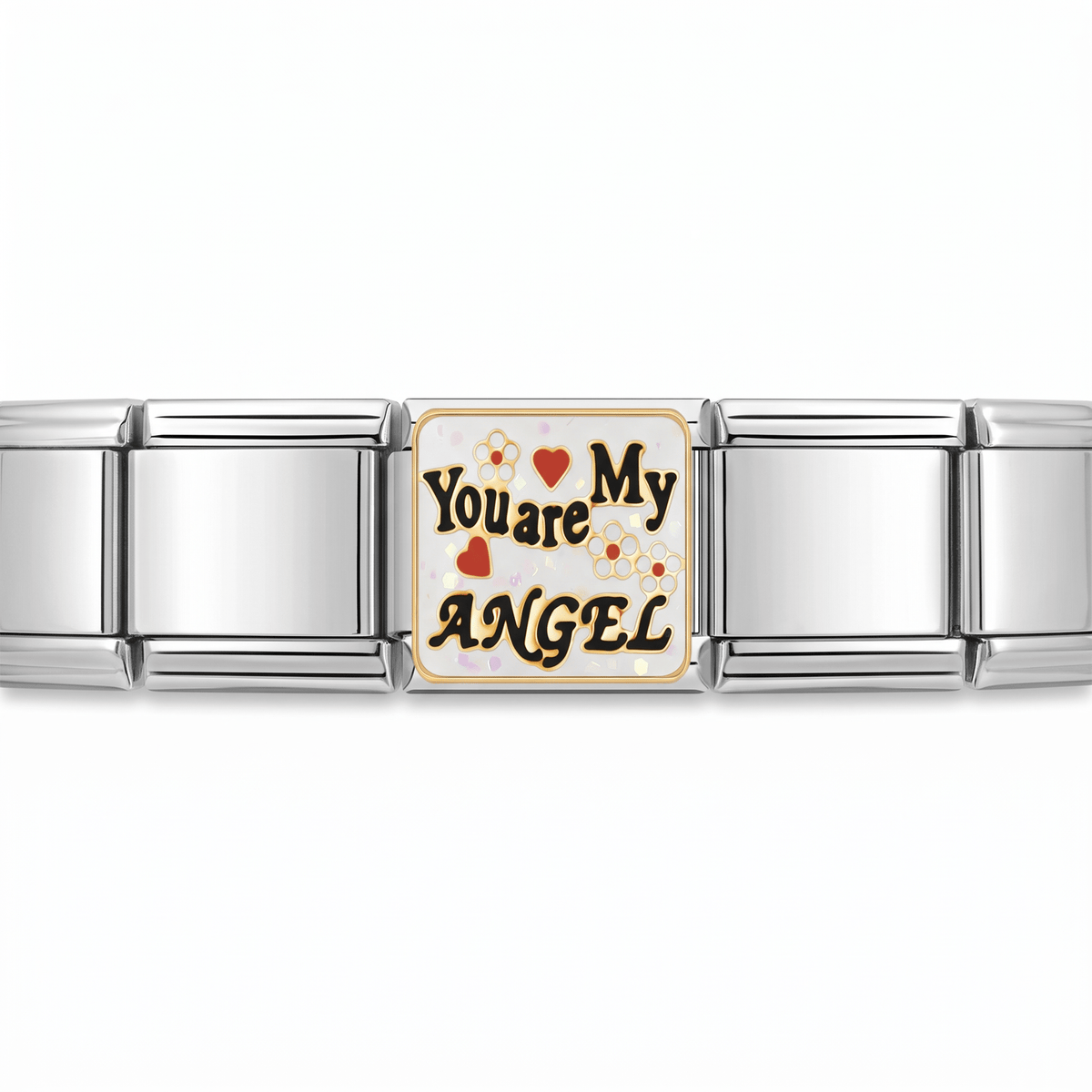 Charm Angel (You are my Angel) en pulsera italiana de eslabones
