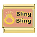 Charm Anillo (Bling Bling, Dorado)