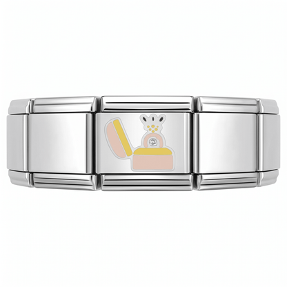 Charm Anillo (Estuche) en pulsera italiana de eslabones