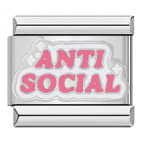 Charm anti social (Plateado) - Italian Charms