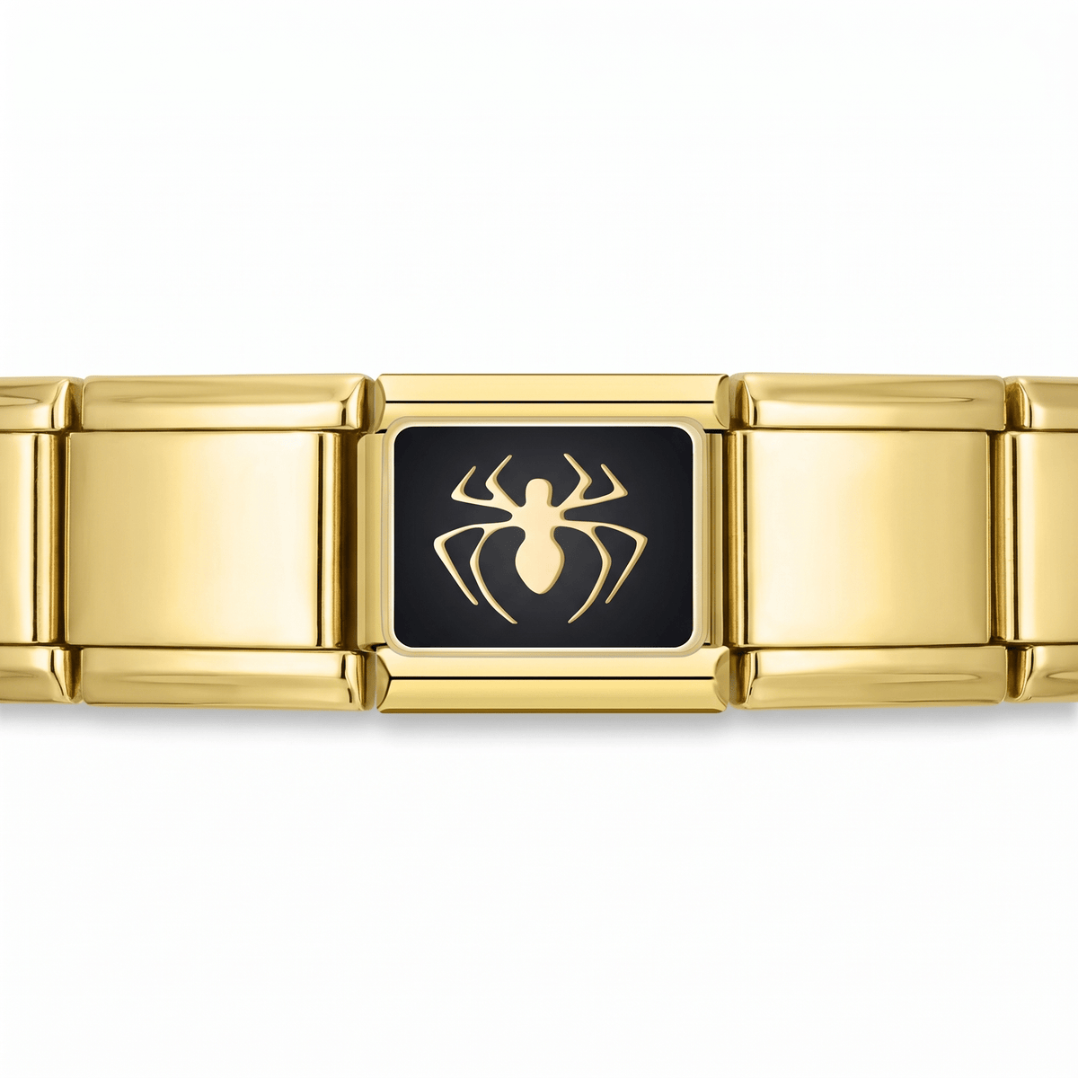 Charm Araña (Dorado) en pulsera italiana de eslabones