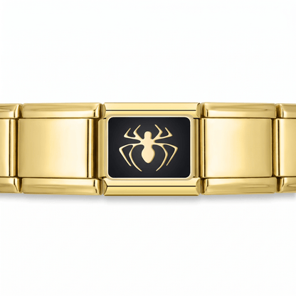 Charm Araña (Dorado) en pulsera italiana de eslabones