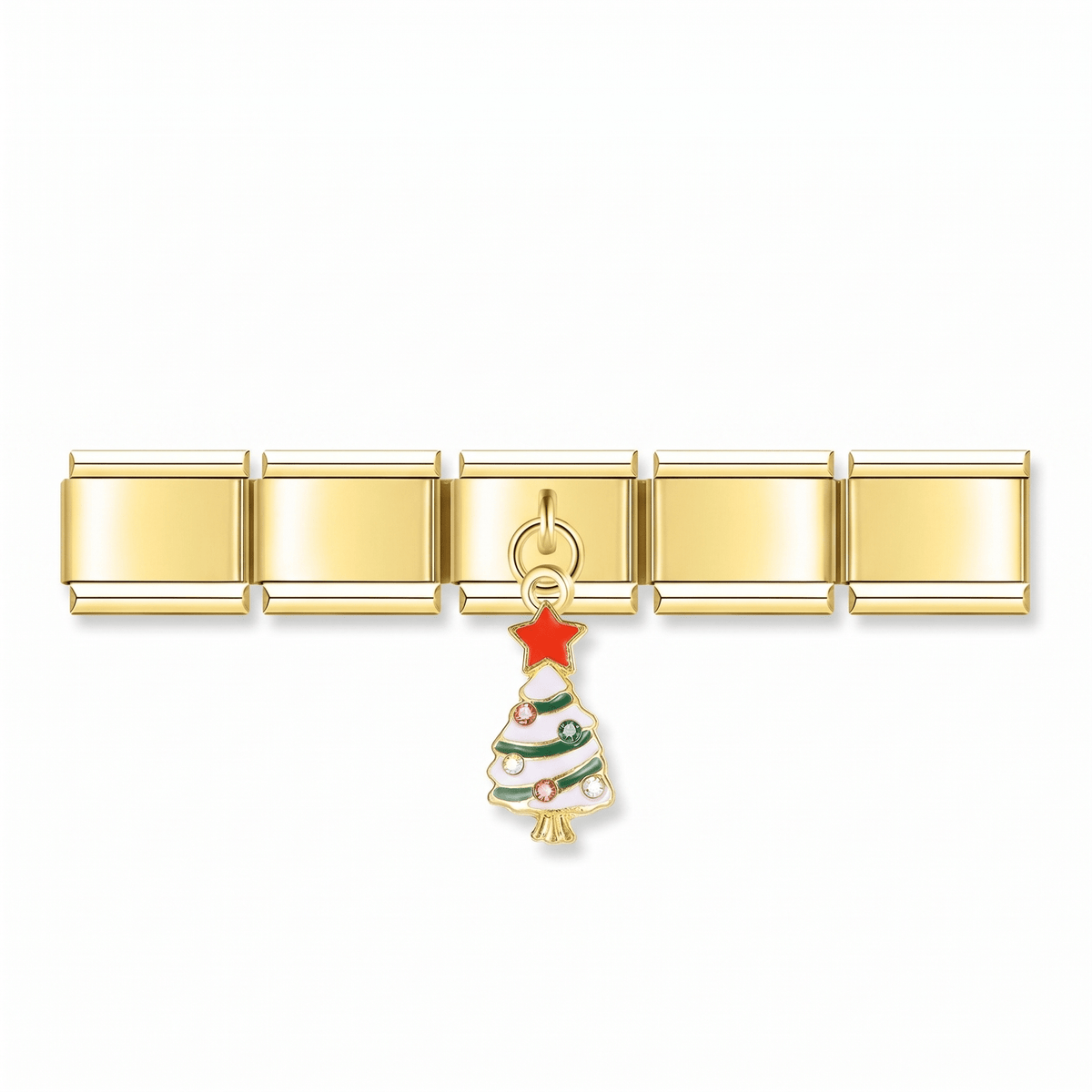 Charm Arbol Navidad en pulsera italiana de eslabones