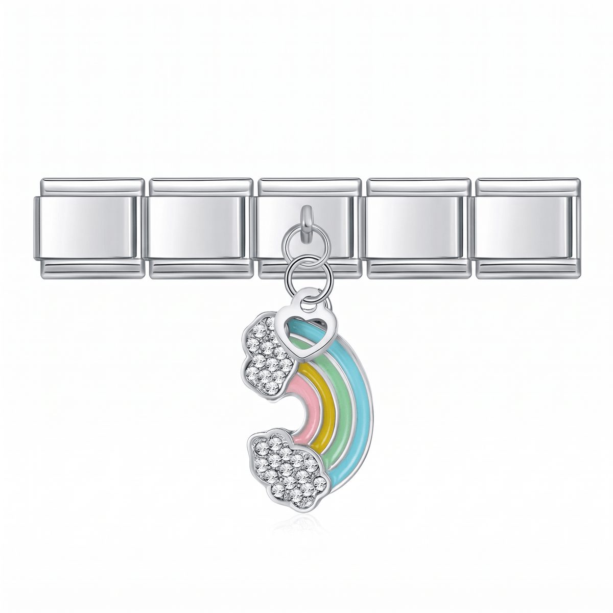 Charm Arcoíris (Colgante) en pulsera italiana de eslabones