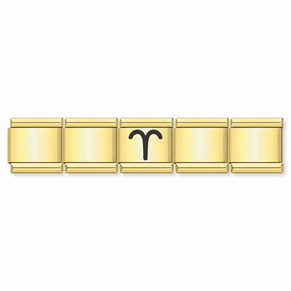 Charm Aries (Dorado) en pulsera italiana de eslabones