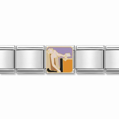 Charm Arte en pulsera italiana de eslabones