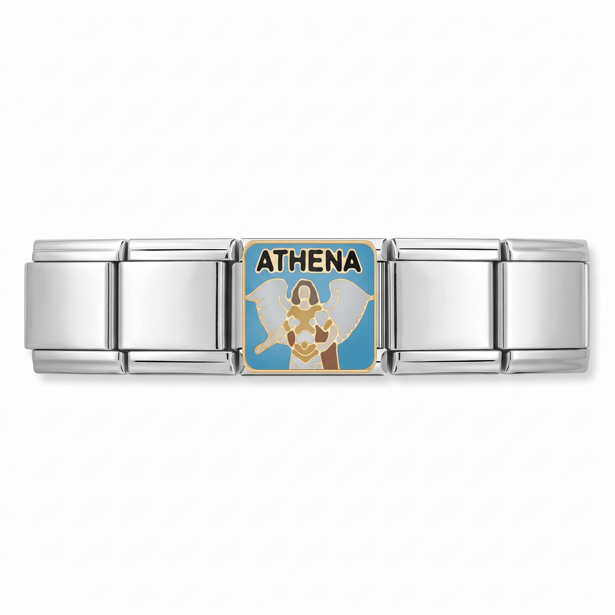 Charm Athena en pulsera italiana de eslabones