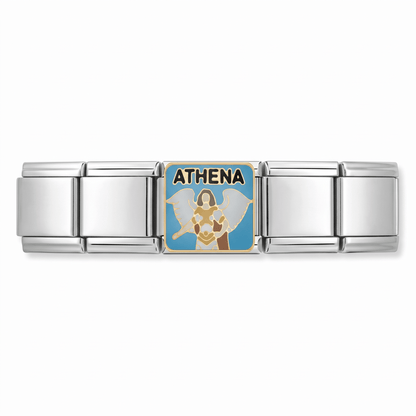 Charm Athena en pulsera italiana de eslabones