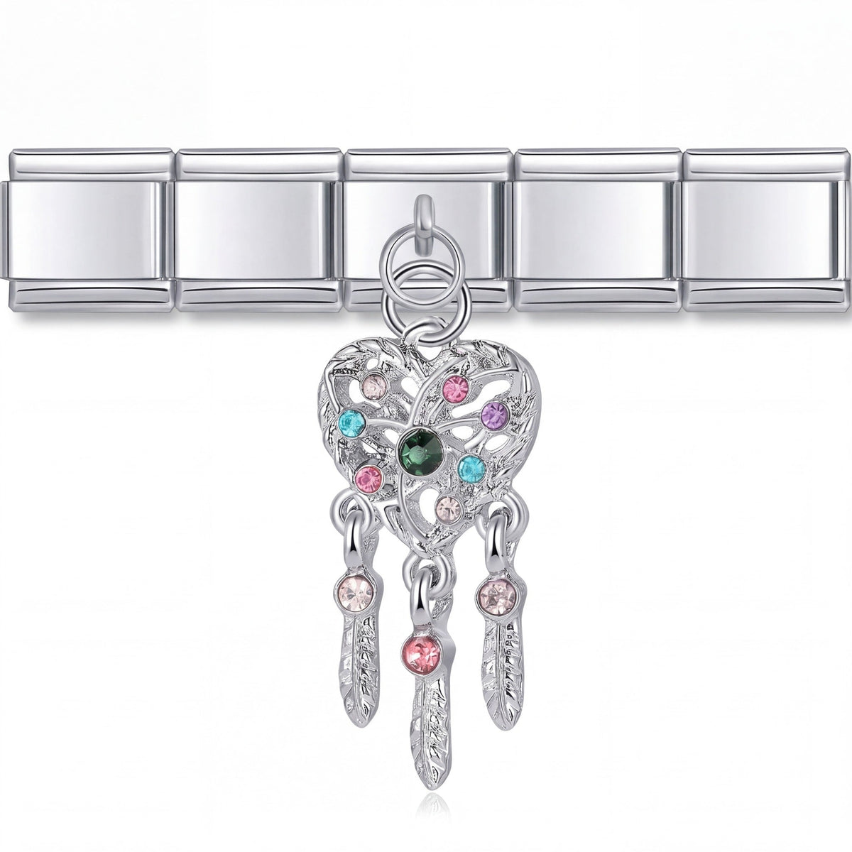 Charm Atrapa sueños en pulsera italiana de eslabones