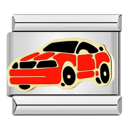 Charm Carro Rojo (Plateado) - Italian Charms