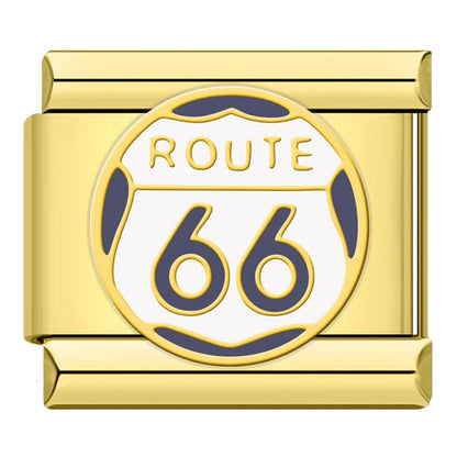 Charm Ruta 66 (Dorado) - Italian Charms
