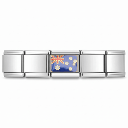 Charm Bandera de Australia en pulsera italiana de eslabones