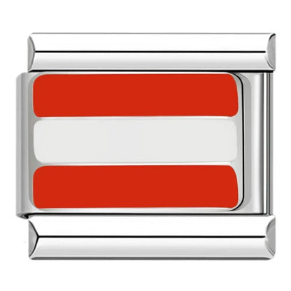 Charm Bandera de Austria (Borde Plateado) - Italian Charms