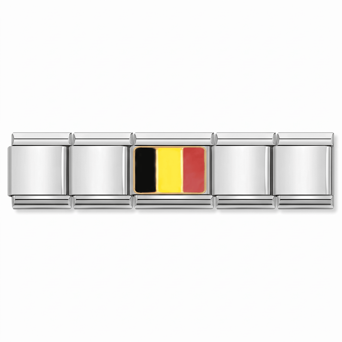 Charm Bandera de Bélgica en pulsera italiana de eslabones