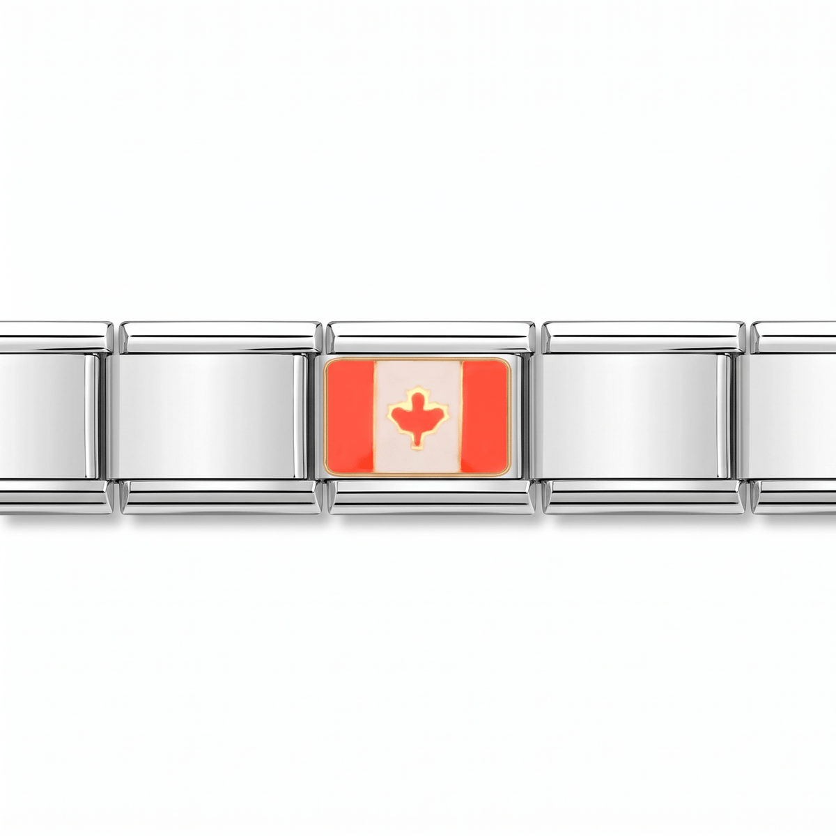 Charm Bandera de Canadá en pulsera italiana de eslabones