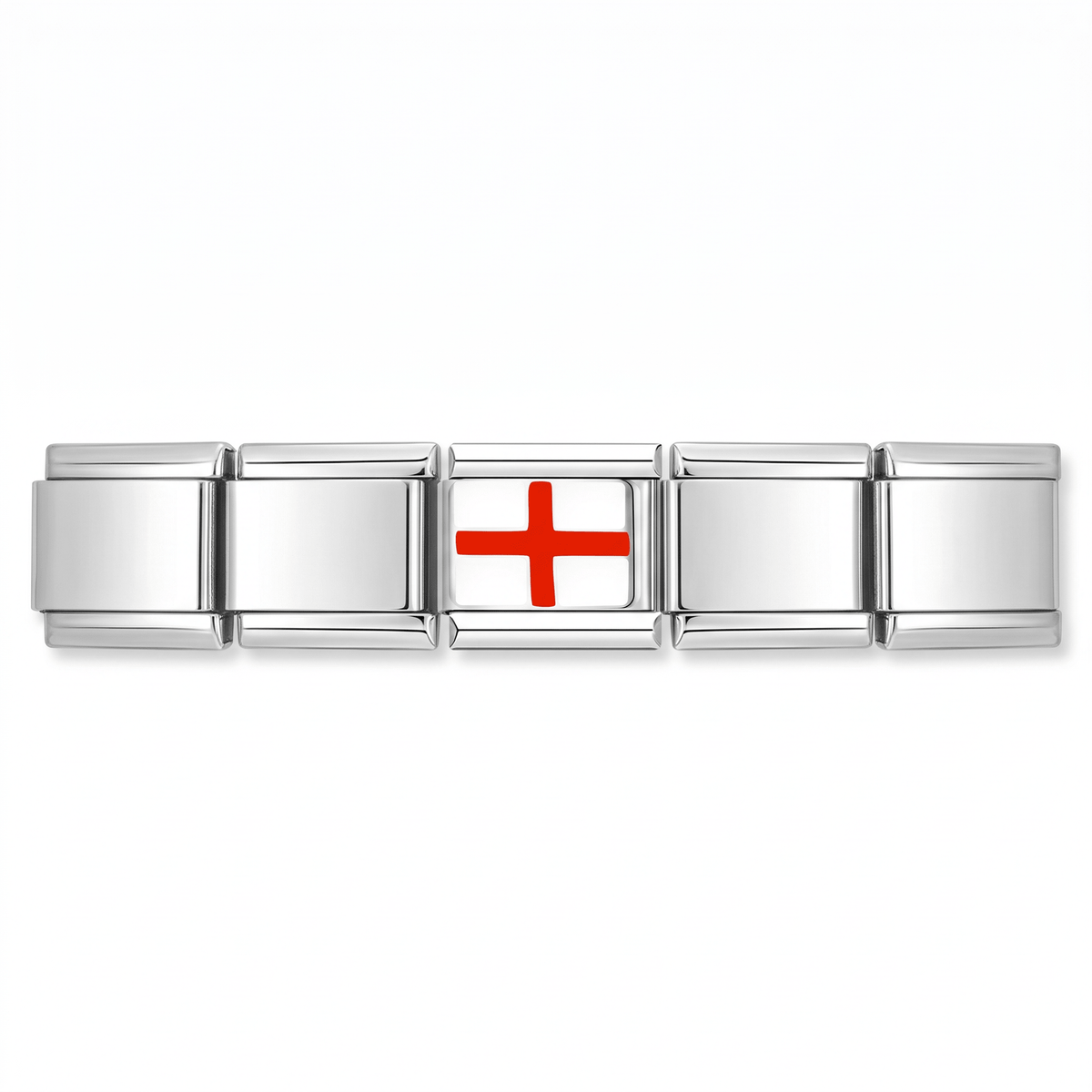 Charm Bandera de Inglaterra en pulsera italiana de eslabones