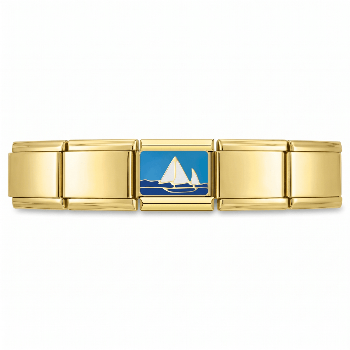 Charm Barco en pulsera italiana de eslabones