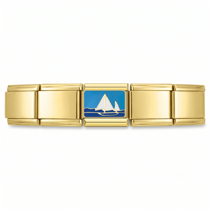 Charm Barco en pulsera italiana de eslabones