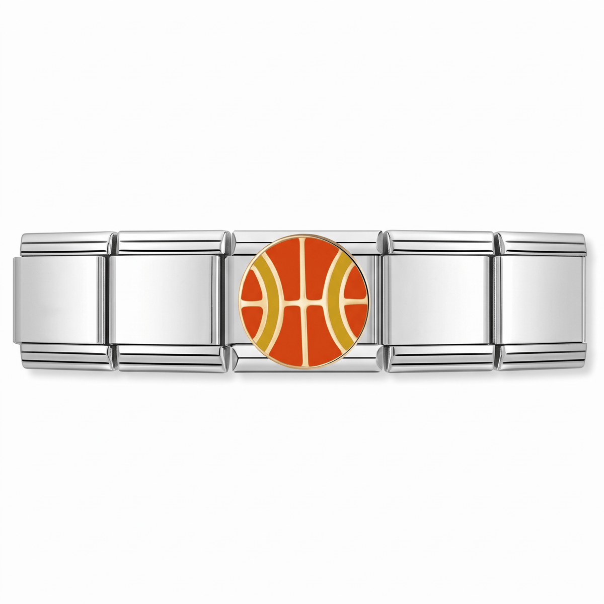 Charm basketball en pulsera italiana de eslabones