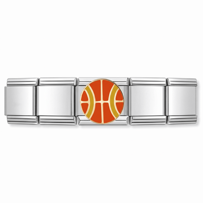 Charm basketball en pulsera italiana de eslabones