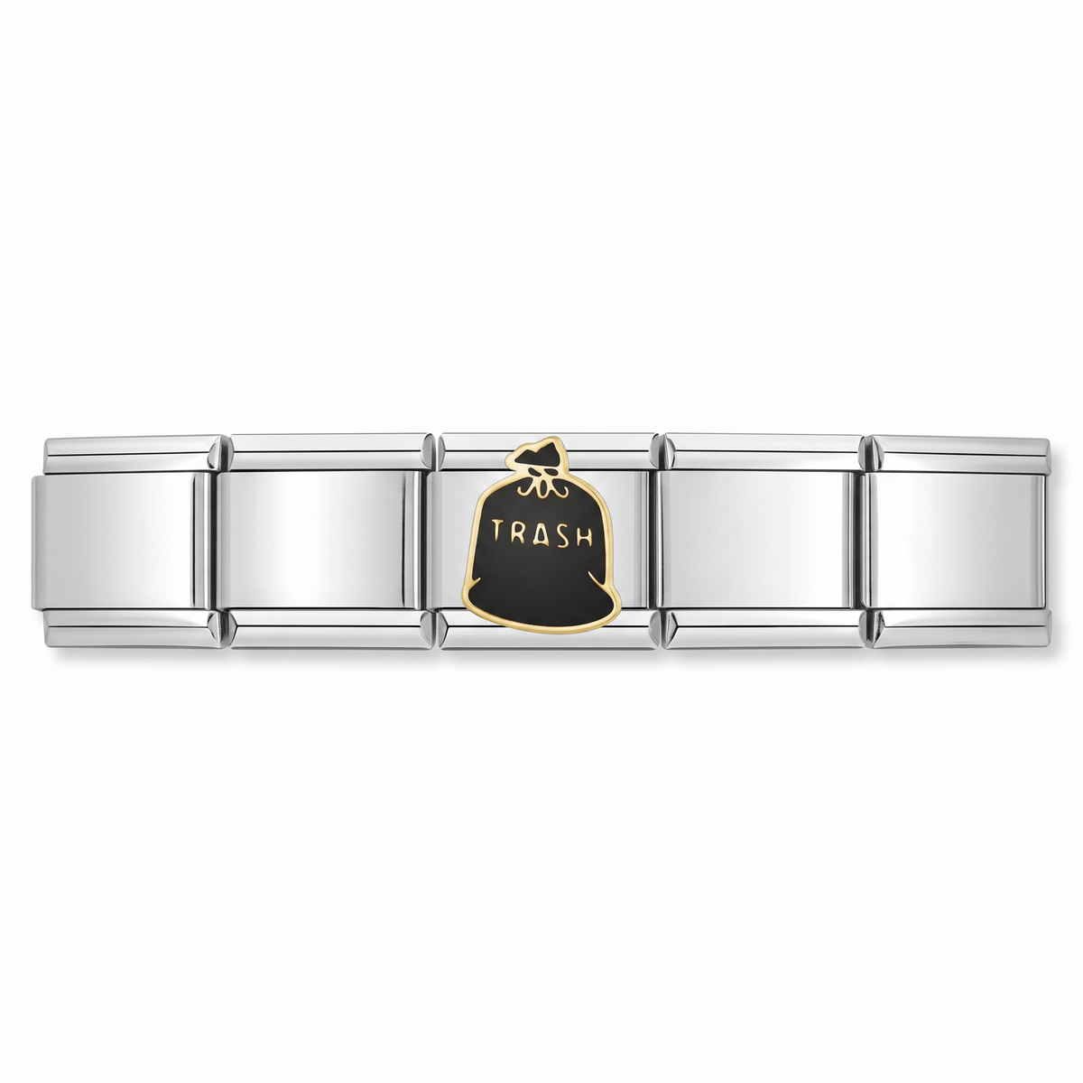 Charm Basura en pulsera italiana de eslabones