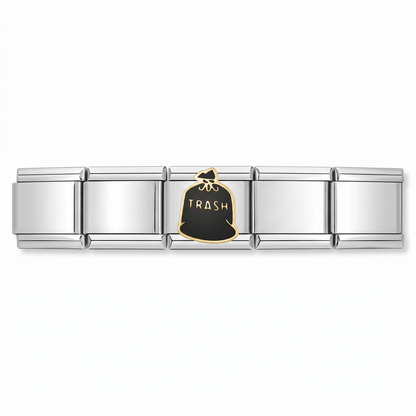 Charm Basura en pulsera italiana de eslabones