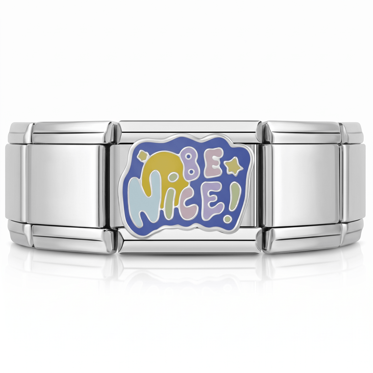 Charm Be Nice en pulsera italiana de eslabones