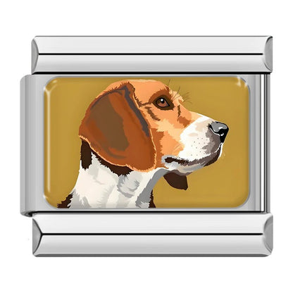 Charm Beagle (Fondo Dorado) - Italian Charms