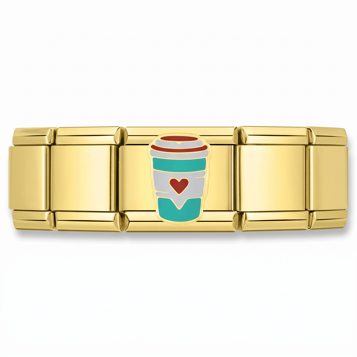 Charm Bebida Cafe en pulsera italiana de eslabones