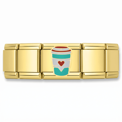 Charm Bebida Cafe en pulsera italiana de eslabones