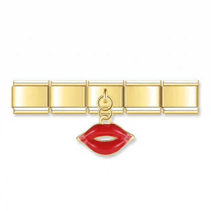 Charm beso en pulsera italiana de eslabones