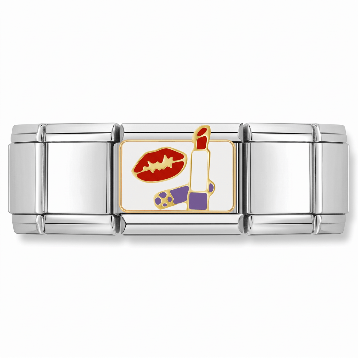 Charm Beso Labial en pulsera italiana de eslabones