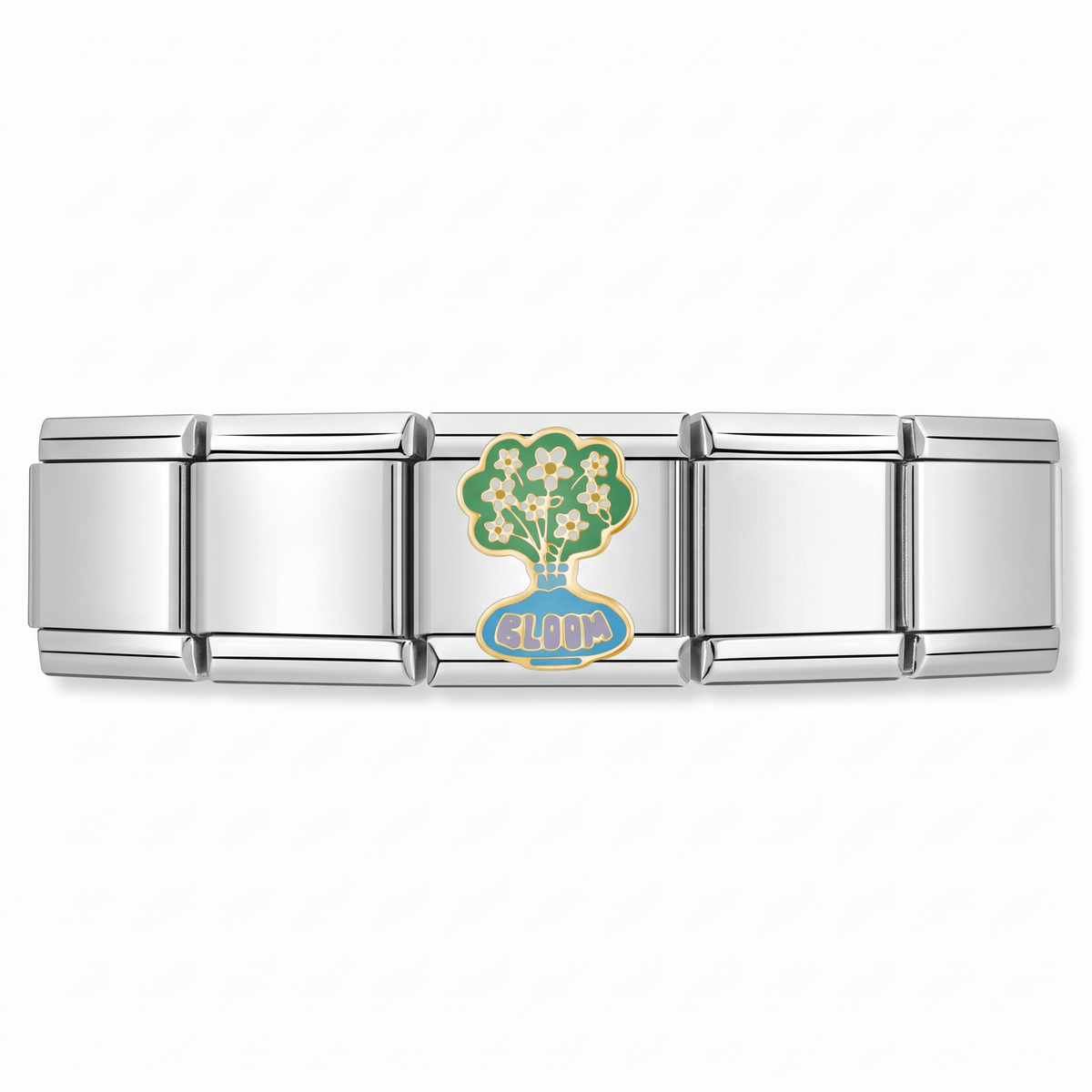 Charm Bloom en pulsera italiana de eslabones