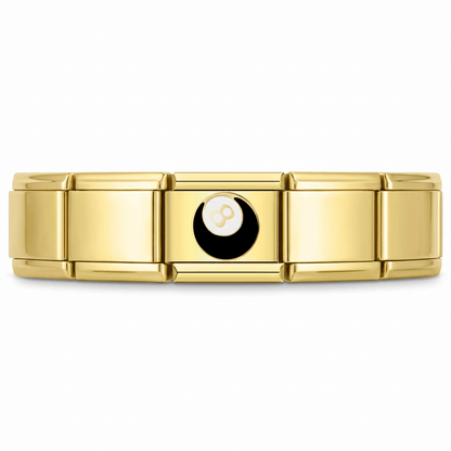 Charm Bola 8 (Dorado) en pulsera italiana de eslabones
